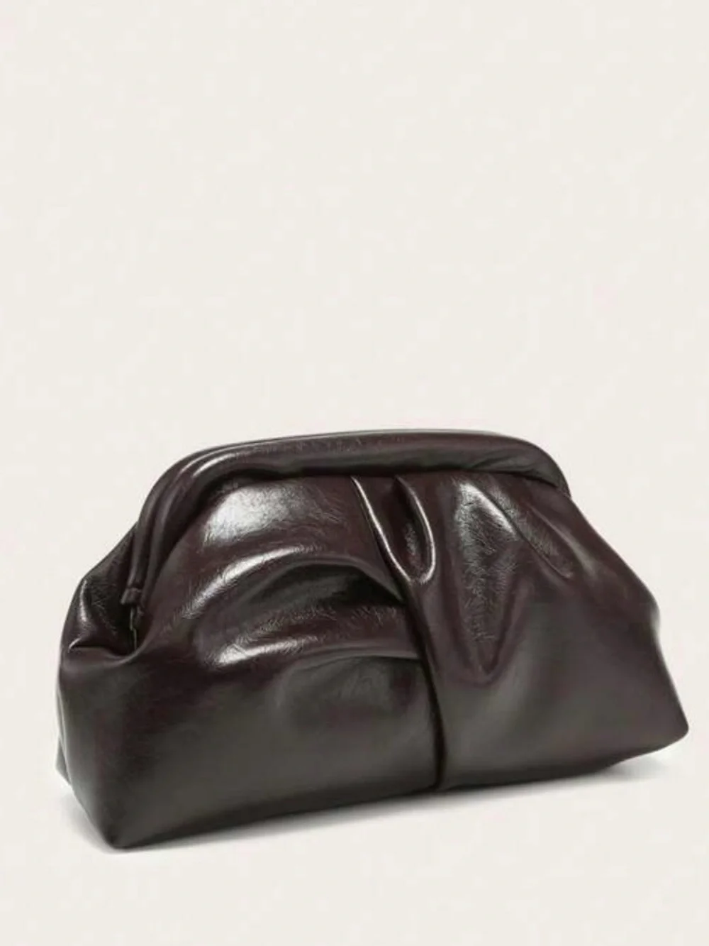 Coffee Brown  Woven Clutch Bag -